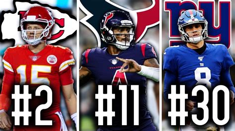 Ranking The Best Quarterbacks From Every Nfl Team Youtube