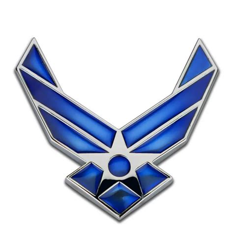 USAF U S Air Force Blue Silver Chrome Metal Car Styling Emblem Arm