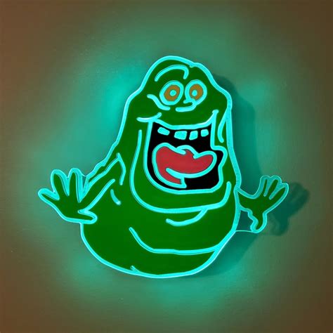 Ghostbusters Slimer Sign Neon Like Led Light Wall Etsy