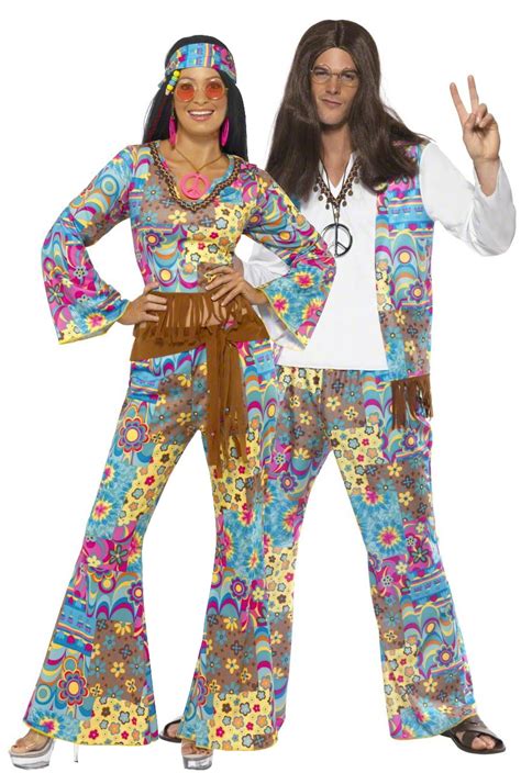 Déguisement Couple Hippie Costume Baba Cool Pas Cher