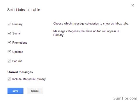 How To Enable Or Disable Tabs In Gmail Inbox Sumtips