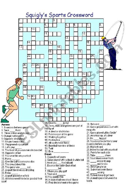 Sports Puzzles Esl Worksheet By Thevscorpion