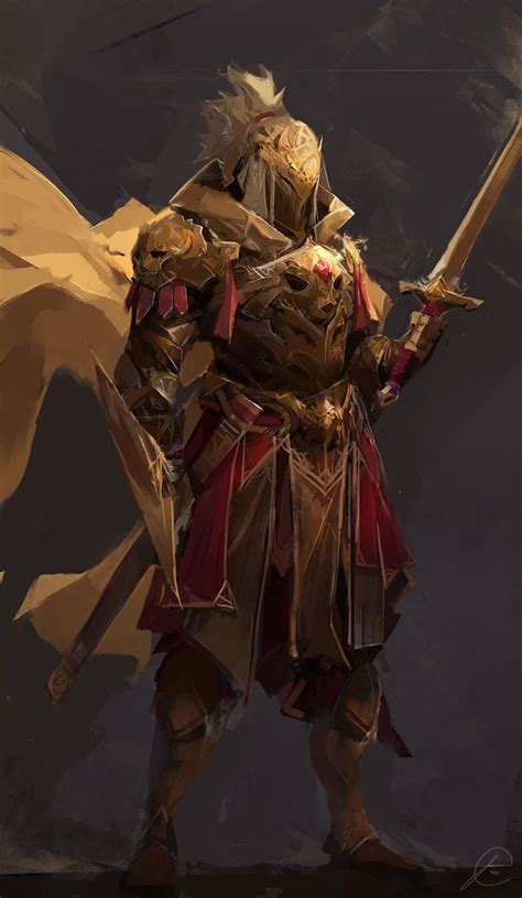 Golden Knight Byjason Nguyen Art Gentlemen Fantasy Armor Fantasy