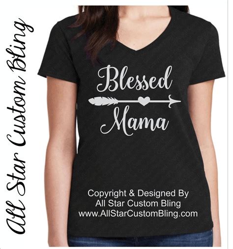 blessed mama tshirt mom graphic tee glitter blessed mama tshirt by