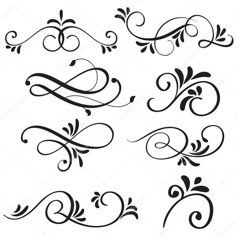 Art calligraphy flourish of vintage decorative whorls for design. Vector illustration EPS10 ...