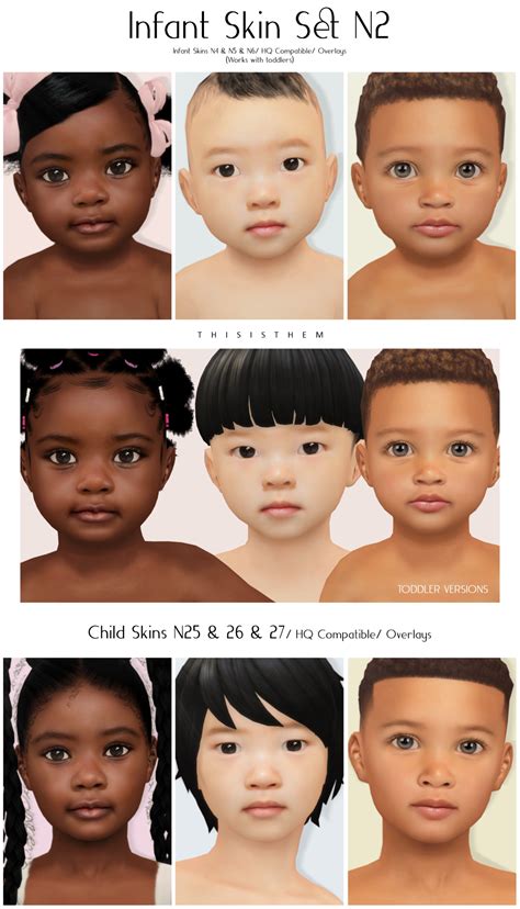 Infant Skin Set N2 And Child Skins N25 N26 And N27 Thisisthem