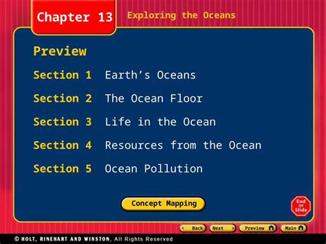 Ppt Previewmain Exploring The Oceans Section 1 Earths Oceansearths