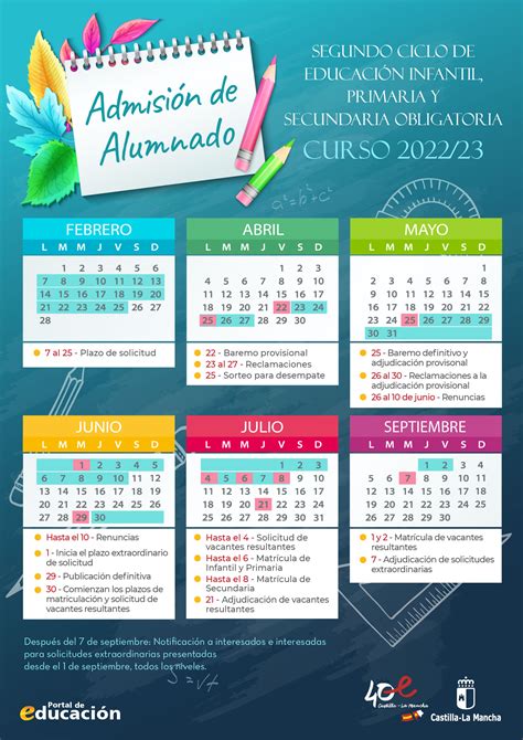 Calendario Admision Escolar 2023 Castilla La Mancha Imagesee
