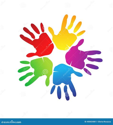 Hands Colorful Logo Stock Vector Illustration Of Celebration 40065408