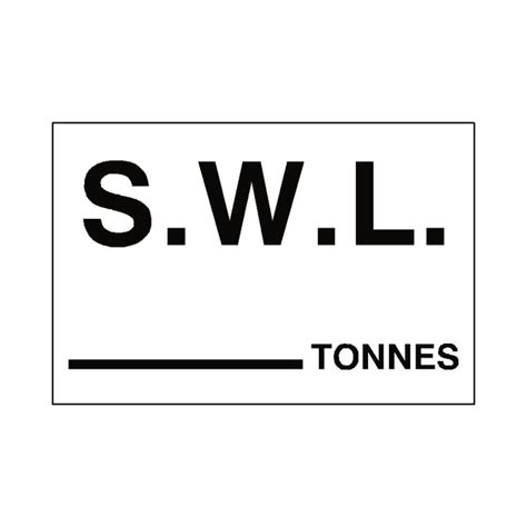 S.W.L Sticker Tonnes White - Safety-Label.co.uk | Safety Signs, Safety Stickers & Safety Labels