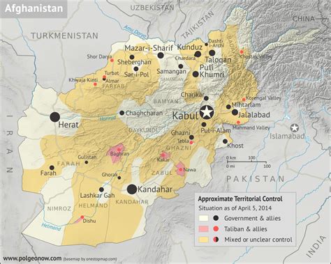 Afghanistan Map Of Taliban Control In April 2014 Political Geography Now