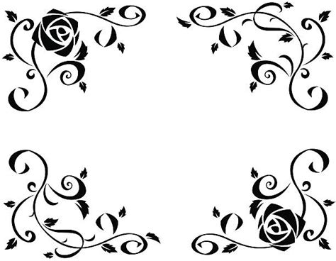 Clip Art Of A Floral Border Black White Roses Illustrations Royalty