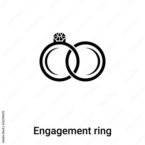 Engagement Ring Icon Vector Isolated On White Background Logo Concept