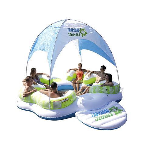Giant 6 Person River Tropical Tahiti Inflatable Floating Island
