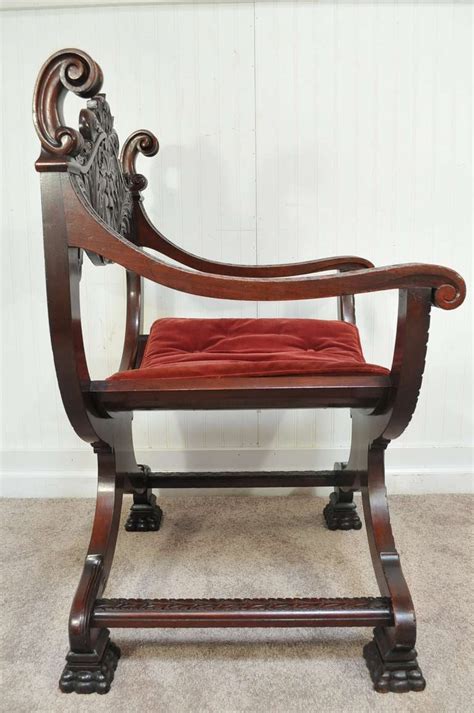 No signature survives, but we recognize this as the work of the famed chicago maker, karpen. the seat is firm and comfortable, upholstery is new. French Renaissance Revival Carved Mahogany North Wind Face ...