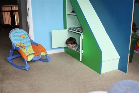 The castle themed bunk bed with slide build. Ana White | My first build. Queen size playhouse loft bed ...