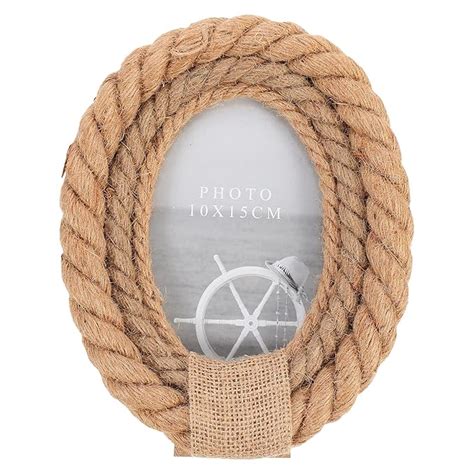 Buy Vosarea Hemp Rope Picture Frame Rope Wrapped Rustic Photo Frame