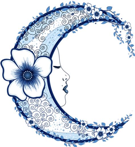 Drawing Of Crescent Moon Flowers Clipart Full Size Clipart 5614186