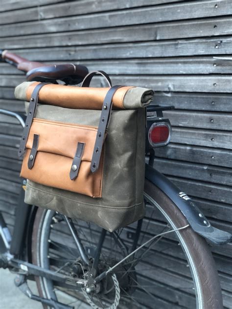 Waxed Canvas Canvas Leather Tan Leather Leather Bike Accessories