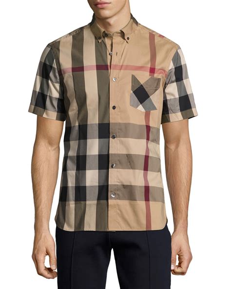 Burberry Thornaby Short Sleeve Check Sport Shirt Neiman Marcus