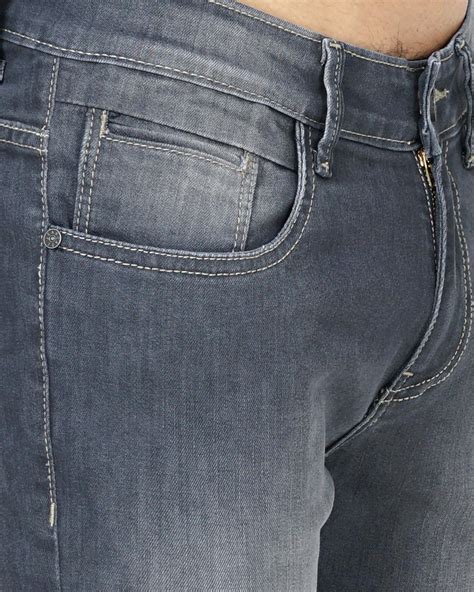 Buy Mens Grey Slim Fit Jeans For Men Grey Online At Bewakoof