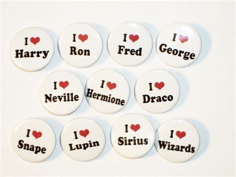 Harry Potter I Heart Buttons 11 Button Pins Total