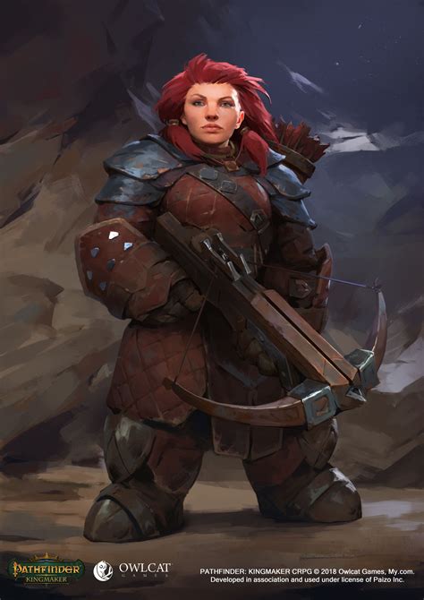 Artstation Pathfinder Kingmaker Dwarf Female Archer Vyacheslav Safronov Fantasy Dwarf