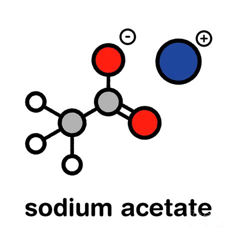 Sodium Acetate Chemical Structure Photograph By Molekuulscience Photo