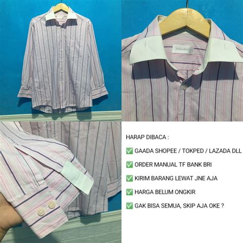 Kemeja Kerja Kemeja Pink Kemeja Salur Oversized Unisex Harga Nett