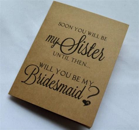 Soon You Will Be My Sister Bridesmaid Card Bridesmaid Proposal Cards Be