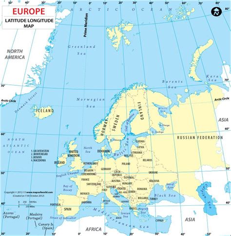 Latitude And Longitude Maps Of European Countries