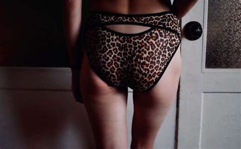 High Cut Panties In Sheer Mesh With Black Trim Leopard Print Etsy