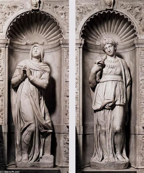 Rachel And Leah Marble By Michelangelo Buonarroti 1475 1564 Italy
