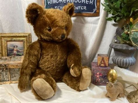 22 Antique 1940s Knickerbocker Big Brown Mohair Teddy Bear