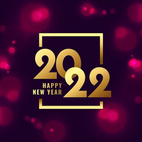Gelukkig Nieuwjaar 2022 Gouden Groet Op Glanzende Bokehachtergrond