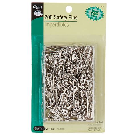 Safety Pins Size 2 200 Count Nickle
