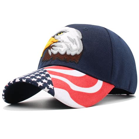 Feinuhan Usa American Flag Patriotic Eagle Hawk Embossed Adjustable
