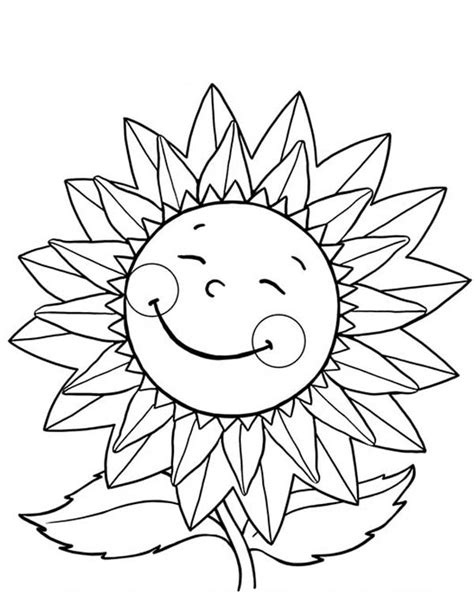 Sunflower coloring pages 4 8907. Happy Sunflower Coloring Page: Happy Sunflower Coloring ...