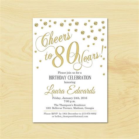 birthday invitation  age gold white invite