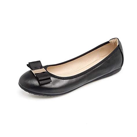 Fnnetiana Womens Classic Comfort Slip On Ballet Flats Soft Sole Round