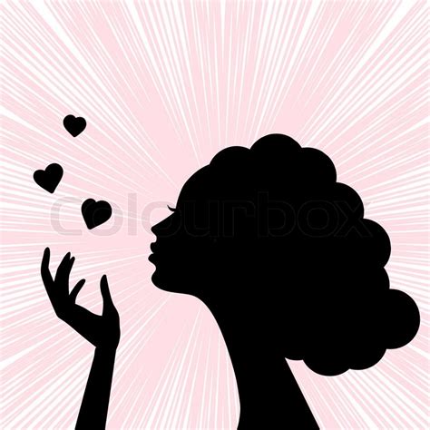 Beautiful Woman Face Silhouette With Stock Vector Colourbox