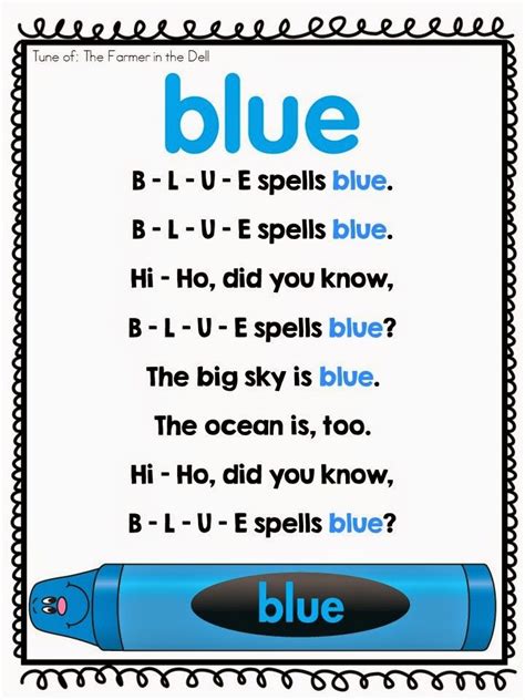 The best way to search is by typing a keyword into. Color Poems | Color songs preschool, Teaching colors ...