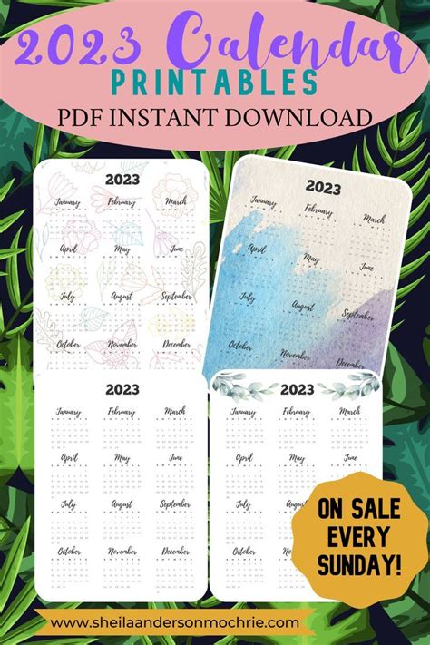 2023 Calendar Printable2023 Calendar Printable Calendar Etsy