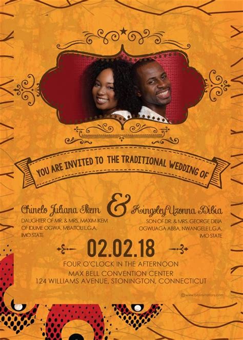 African Wedding Invitation Templates
