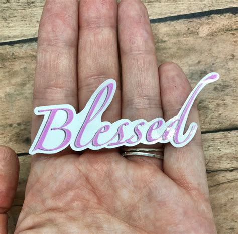 Blessed Sticker Word Stickers Bless Blessing Computer Etsy