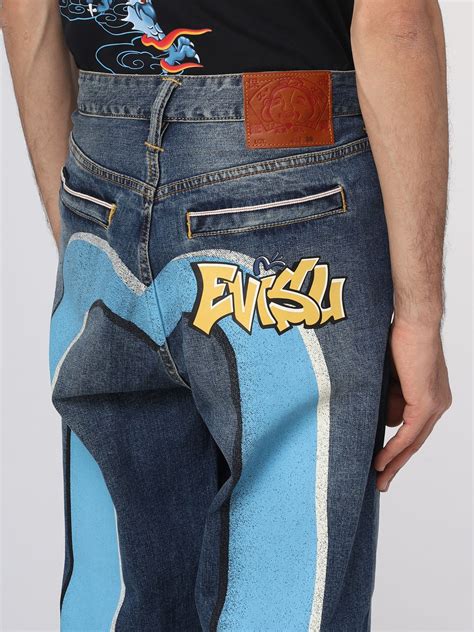 Evisu Jeans For Man Blue Evisu Jeans 2eshtm3je911lfcs Online On