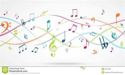 Abstract Background With Colorful Music Notes Stock Vector