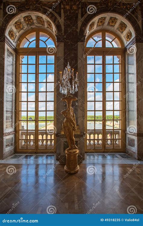 Luxury Palace Glass Windows In Versailles Palace France Editorial