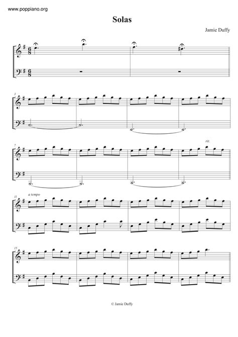 Jamie Duffy Solas 琴谱五线谱pdf 香港流行钢琴协会琴谱下载