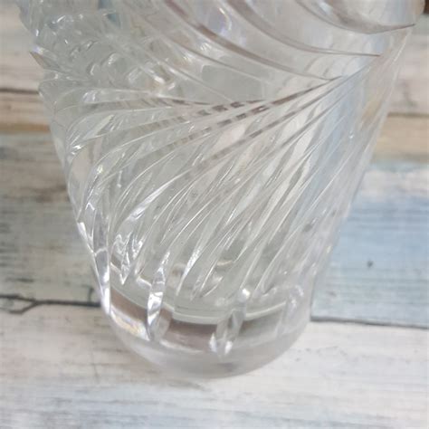 Beautiful lead crystal vase, lead crystal cut swirl vase, glass vase, tall lead crystal vase 